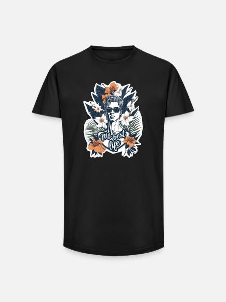 Mein bestes Leben - Long Fit Männer T-Shirt - Schwarz
