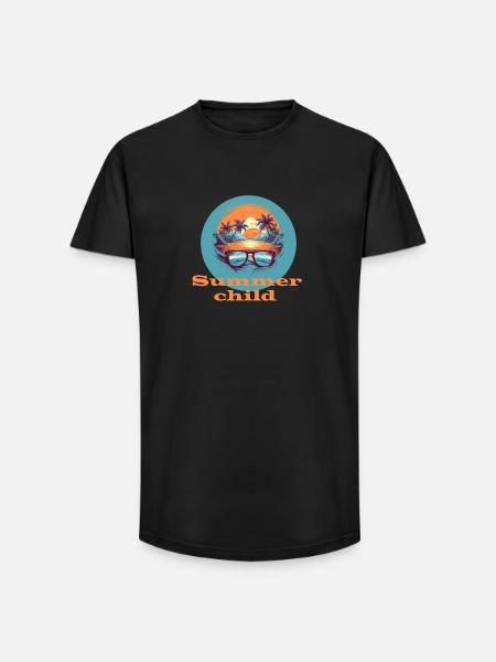 Summer child - Long Fit Men's T-Shirt - black