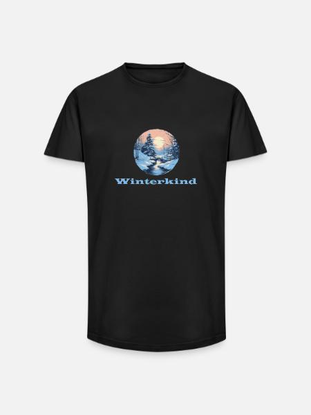 Winter Child - Long Fit Men's T-Shirt - black
