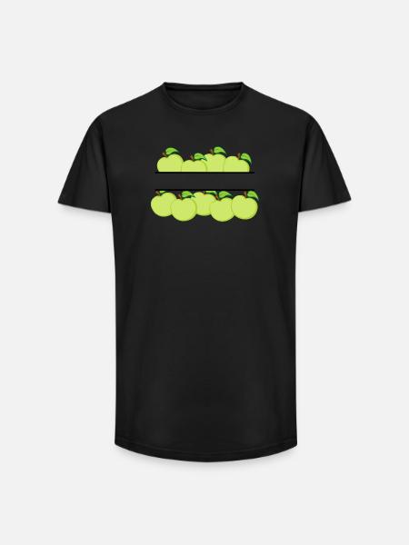 Apples banner with green apple - Long Fit Men's T-Shirt - black