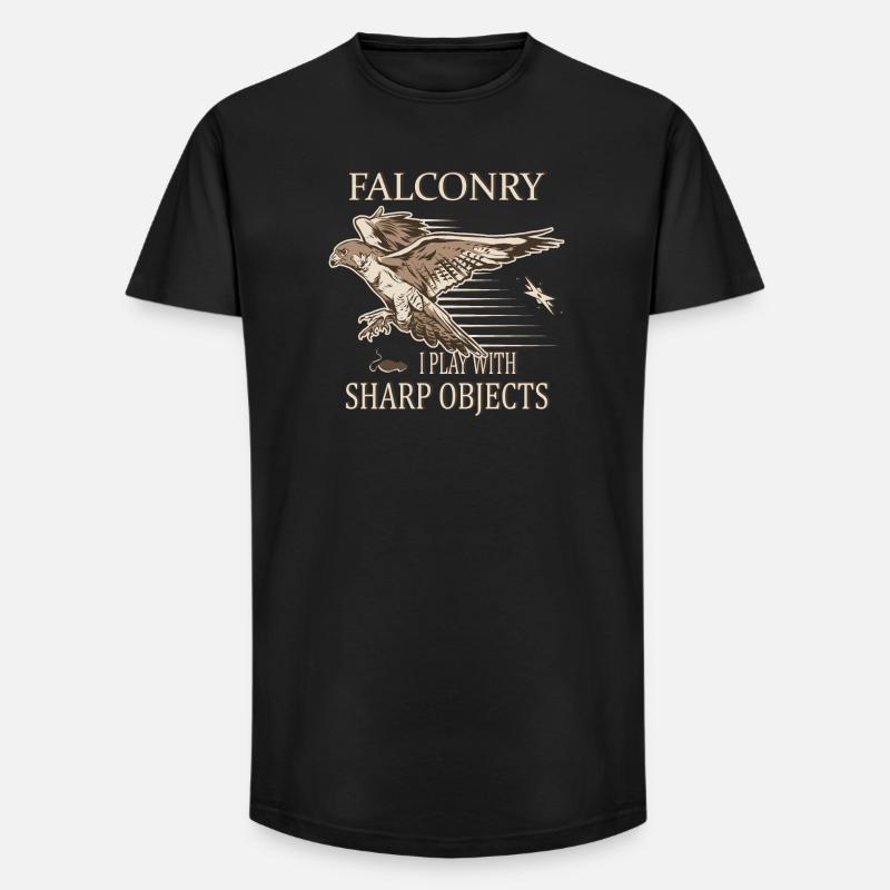 Falkner - Long Fit Männer T-Shirt - Schwarz