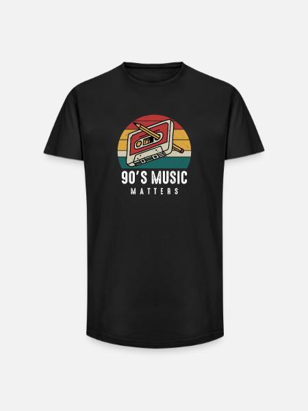 90s Music Matters. Music gift idea, Party Apparel - Long Fit Men's T-Shirt - black