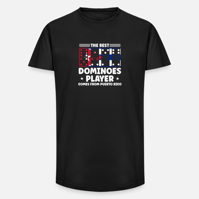 Domino Design - Long Fit Männer T-Shirt - Schwarz