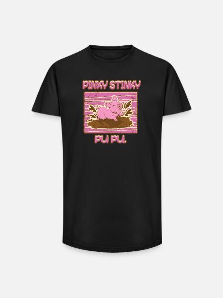 Funny piggy - Long Fit Men's T-Shirt - black
