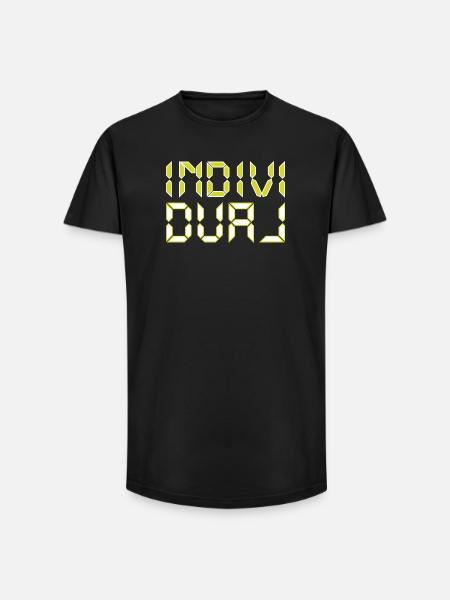 Individual - Neon-Digitalschrift - Long Fit Männer T-Shirt - Schwarz