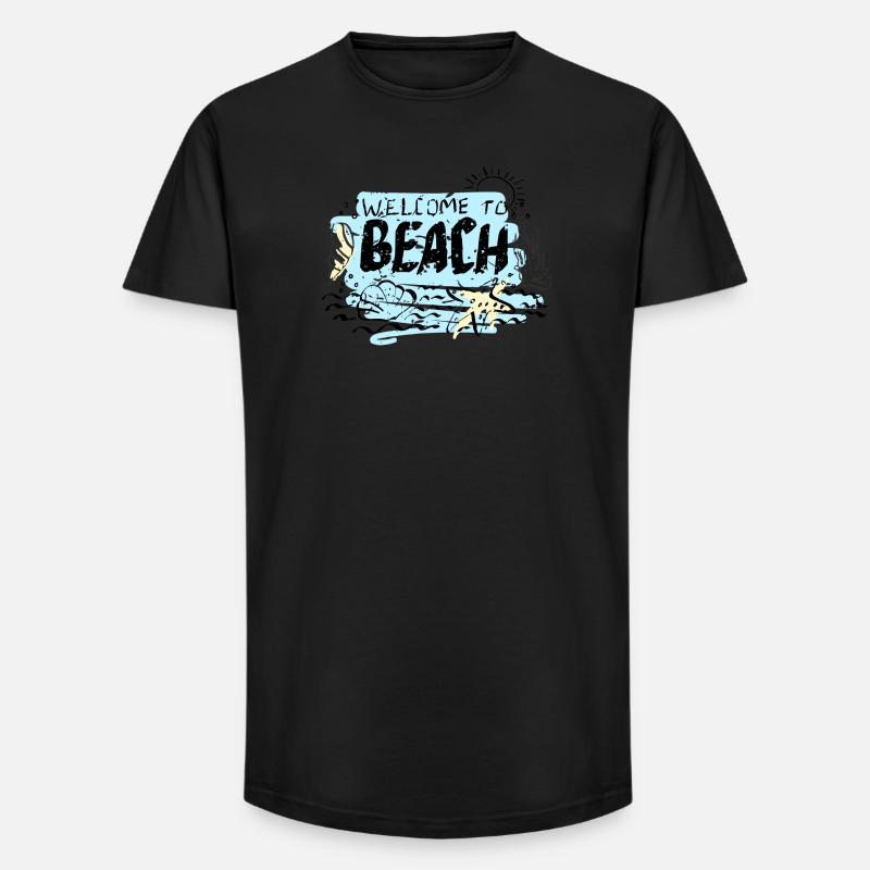 Willkommen bei Beach Scene - Long Fit Männer T-Shirt - Schwarz