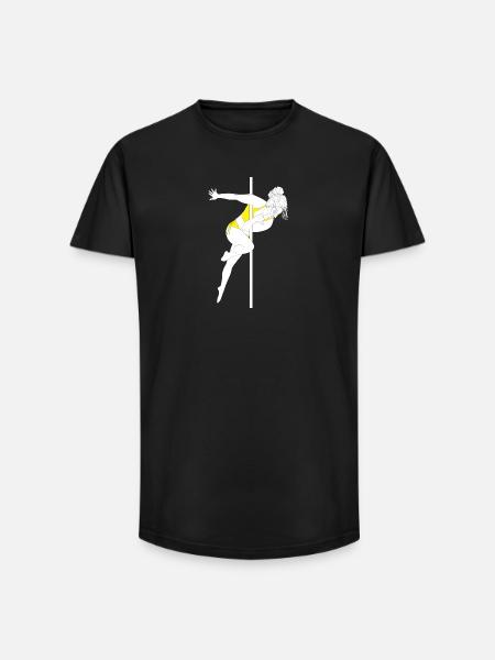 Pole Fitness Gelb Bikini Silhouette - Long Fit Männer T-Shirt - Schwarz