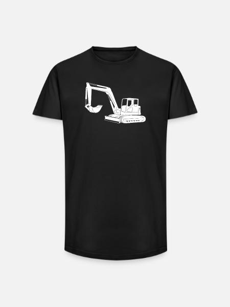 Baggerfahrer Silhouette - Baugeräteführer - Long Fit Männer T-Shirt - Schwarz