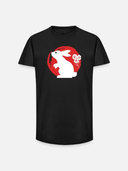 Bunny Silhouette Japanese - Long Fit Men's T-Shirt - black