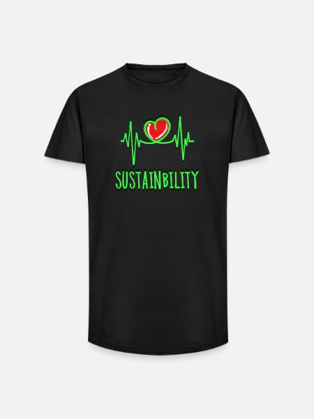 Environment Sustainability Statement Environmental Protection Earth - Long Fit Men's T-Shirt - black