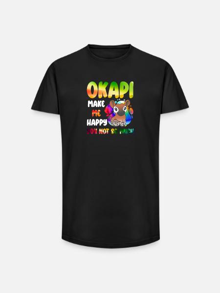 Okapi Wächter des Waldes - Long Fit Männer T-Shirt - Schwarz