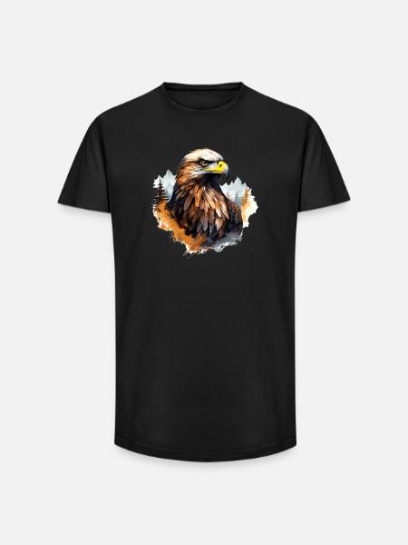 Kultakotka Kotka Falconer Hunter Wilderness Valkohäntäkotka - Miesten long fit T-paita puuvillasta - musta