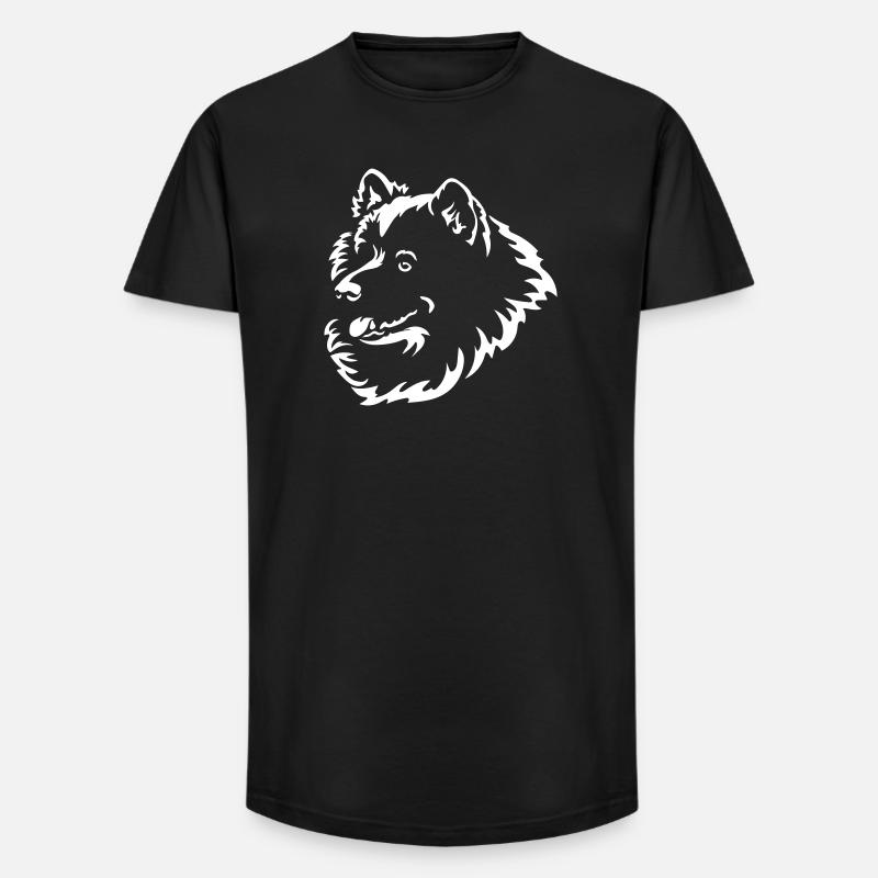 Samojede Kopf "Black Edition" - Long Fit Männer T-Shirt - Schwarz