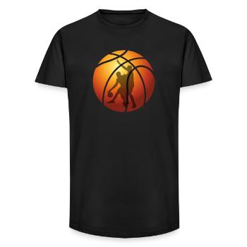Joueurs de BASKETBALL - T-shirt coupe longue homme - noir - Devant - AI Model Male 185 light (185cm)