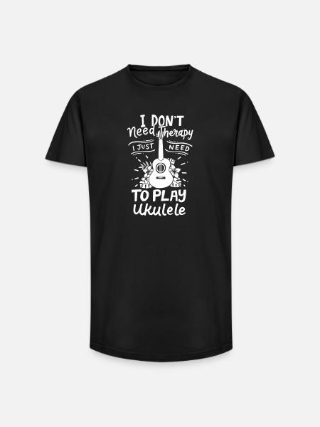 Ukulele Ukulele-Spieler - Long Fit Männer T-Shirt - Schwarz