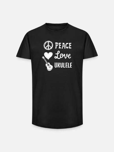 Ukulele Ukulele-Spieler - Long Fit Männer T-Shirt - Schwarz