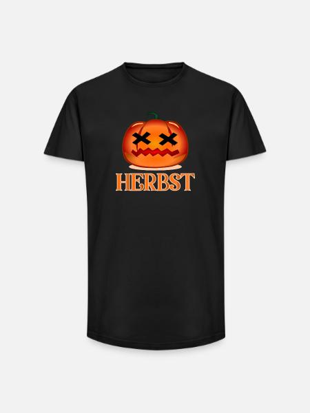 HERBST HALLOWEEN KOSTÜM - Long Fit Männer T-Shirt - Schwarz