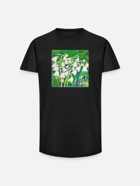 Maiglöckchen im impressionistischen Stil - Long Fit Männer T-Shirt - Schwarz