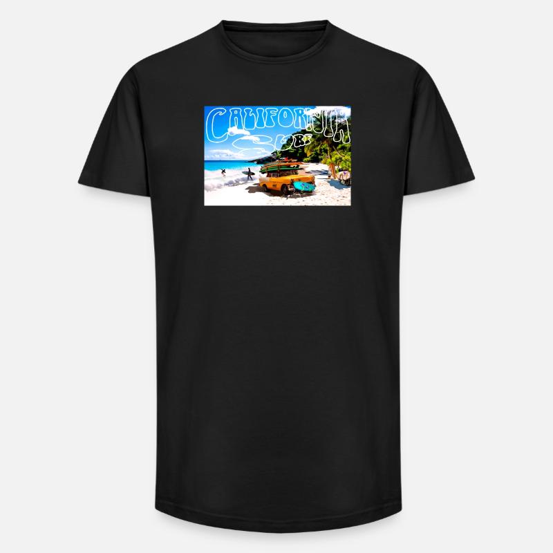 Surf Leidenschaft - Long Fit Männer T-Shirt - Schwarz