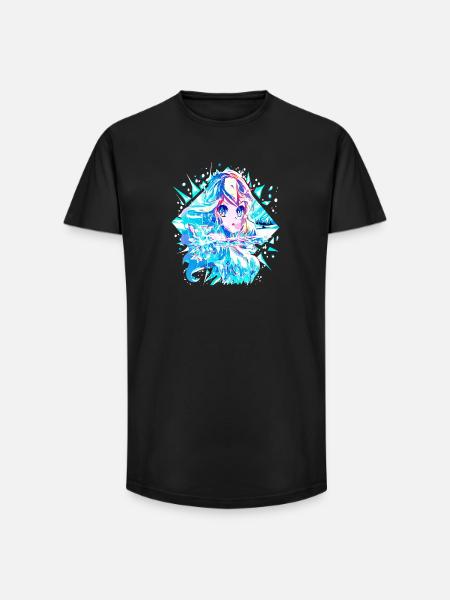 Anime Snow Queen Ice Princess - Long Fit Men's T-Shirt - black