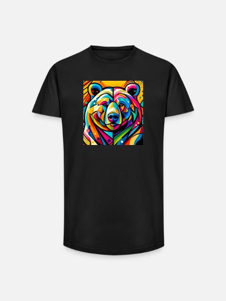 Ours - T-shirt coupe longue homme - noir