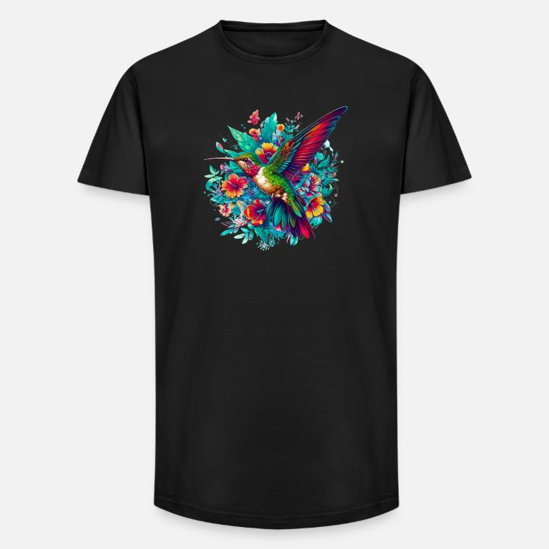 Kolibri - Long Fit Männer T-Shirt - Schwarz