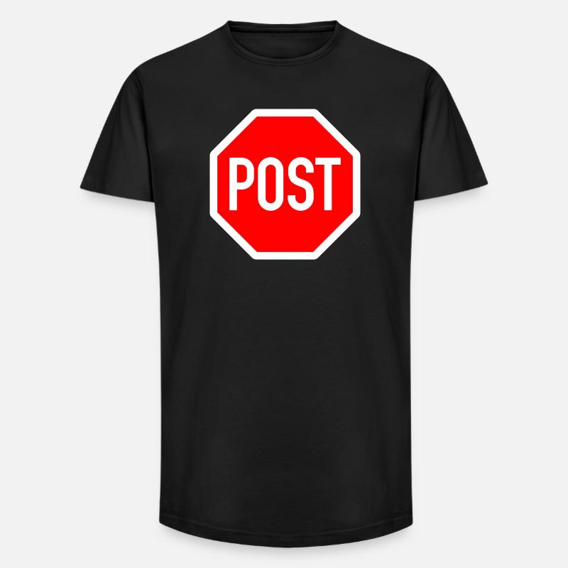 post oder stop? - Long Fit Männer T-Shirt - Schwarz