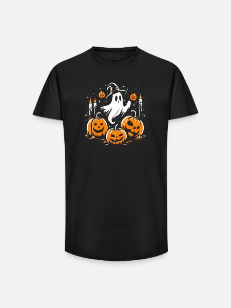 Halloween ghost - Long Fit Men's T-Shirt - black