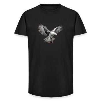 Aigle Majestueux oiseau de proie Aigle royal - T-shirt coupe longue homme - noir - Devant - AI Model Male 185 light (185cm)