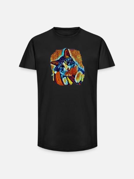 Lukas - Long Fit Men's T-Shirt - black