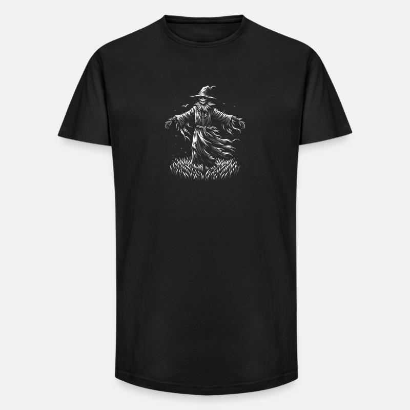 Gespenstische Vogelscheuche - Long Fit Männer T-Shirt - Schwarz