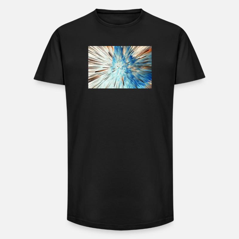 Radiale Blaue Explosion - Long Fit Männer T-Shirt - Schwarz