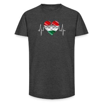 Budapest Skyline Herzschlag Ungarn Herz Budapester - Long Fit Männer T-Shirt - Anthrazit - Vorne - AI Model Male 185 light (185cm)