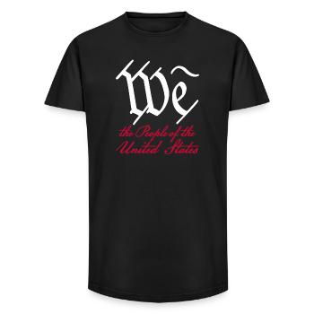 We the People 2 (dark) - Long Fit Men's T-Shirt - black - Front - AI Model Male 185 light (185cm)