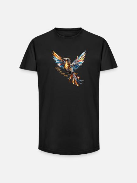Cooler Vogel für Frieden - Long Fit Männer T-Shirt - Schwarz