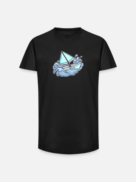 Sailing Sailboat Boat - Long Fit Men's T-Shirt - black