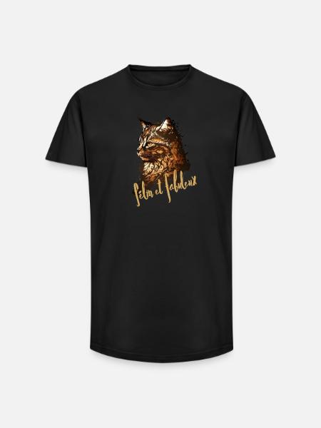 Félin Fabuleux Splatter - T-shirt coupe longue homme - noir