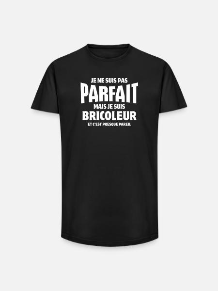 bricoleur, bricolage, bricoler - T-shirt coupe longue homme - noir