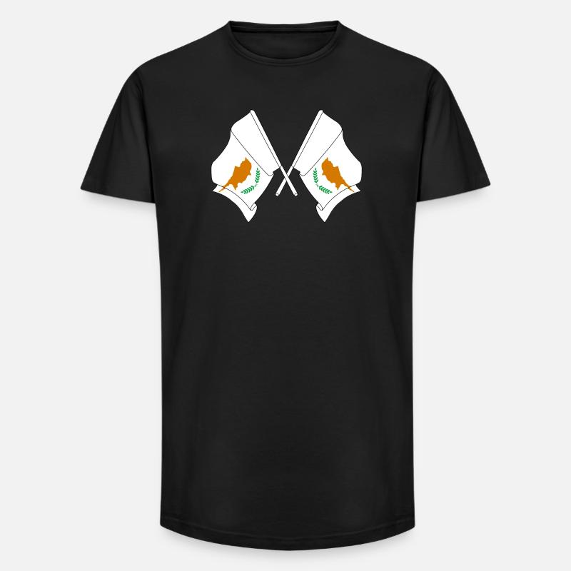 Zwei Flaggen Zypern - Long Fit Männer T-Shirt - Schwarz