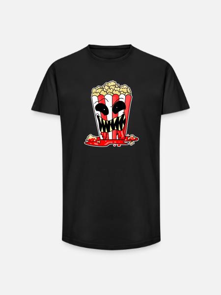 Horrorfilm Horror Film Popcorn Movie Filmabend - Long Fit Männer T-Shirt - Schwarz