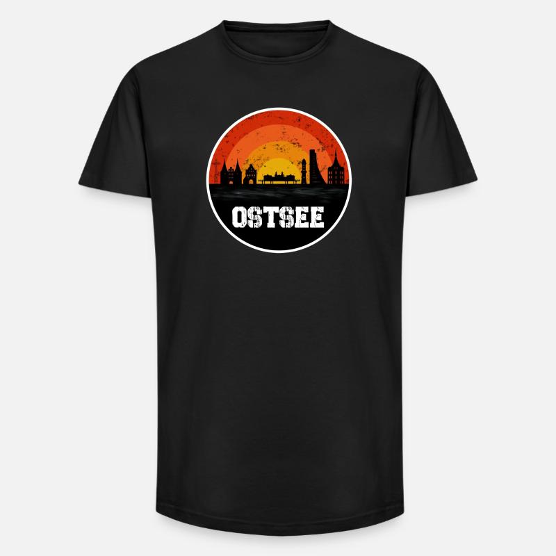 Ostsee Original Skyline - Long Fit Männer T-Shirt - Schwarz