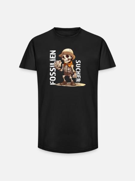 Fossil Hunter Skeletal Adventure - Long Fit Men's T-Shirt - black