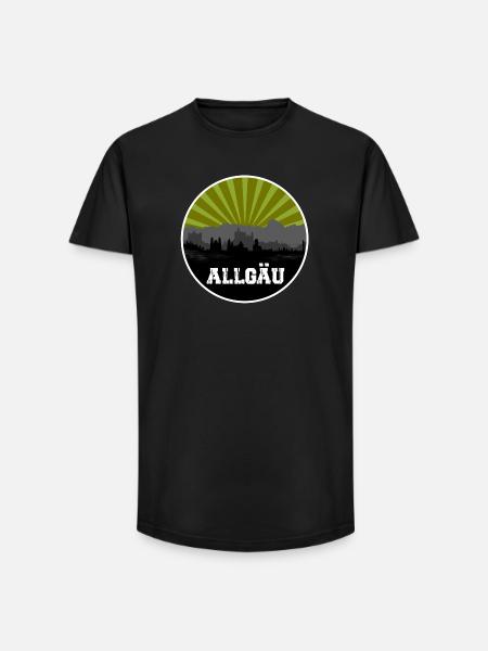 Allgäu Retro Skyline - Long Fit Men's T-Shirt - black