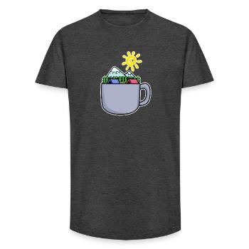 Berg Berge Gipfel Kaffee - Long Fit Männer T-Shirt - Anthrazit - Vorne - AI Model Male 185 light (185cm)
