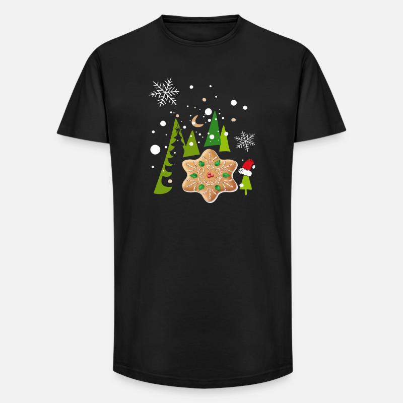 Advent, gingerbread, biscuits - Long Fit Men's T-Shirt - black