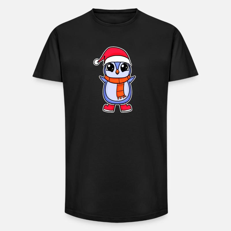 Pinguin Weihnachten - Long Fit Männer T-Shirt - Schwarz