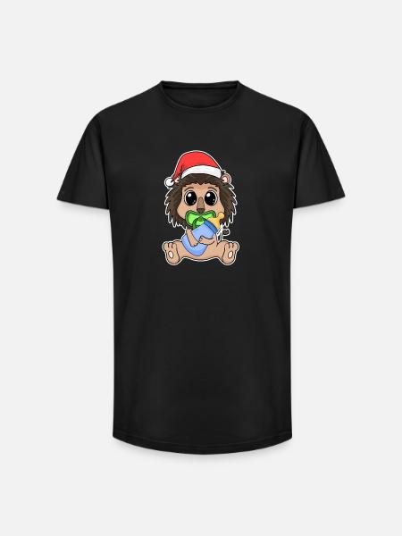 Noël Bébé Lion - T-shirt coupe longue homme - noir
