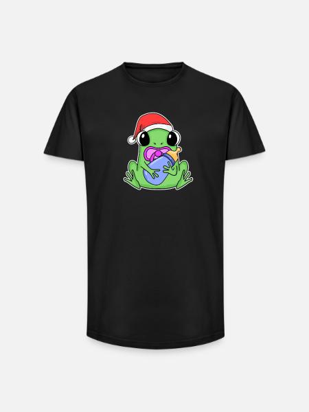 Grenouille bébé Noël - T-shirt coupe longue homme - noir