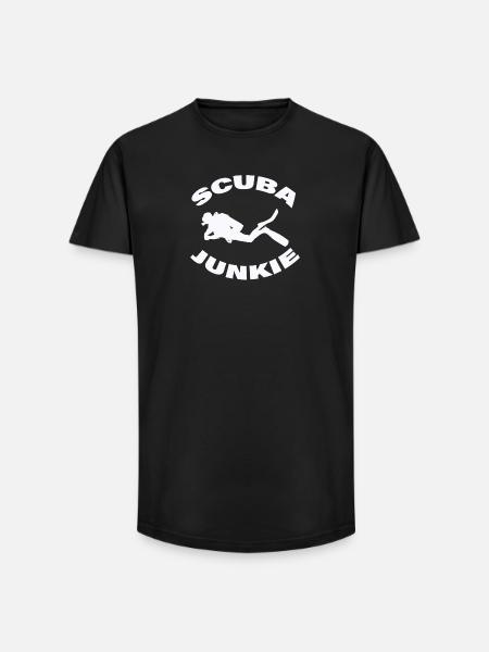 SCUBA JUNKIE - Long Fit Men's T-Shirt - black