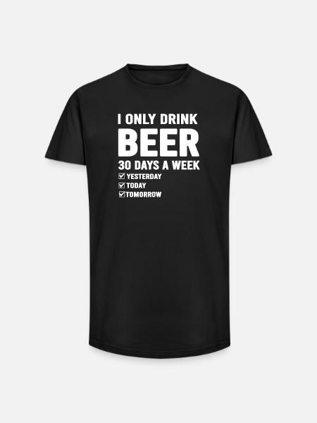 Bold Beer Loving Quote Tee - Long Fit Men's T-Shirt - black